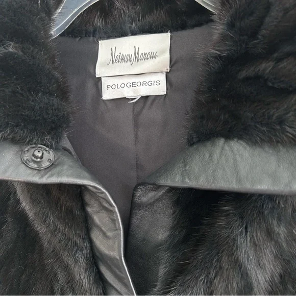 Pologeorgis Neiman Marcus Mink Fur and Leather Vest
